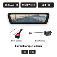Caméra de tableau de bord double objectif pour Volkswagen Viloran H8 Pro, miroir 2K 8,2 pouces, vision nocturne, moniteur de stationnement, écran tactile, enregistrement en boucle, DVR HD