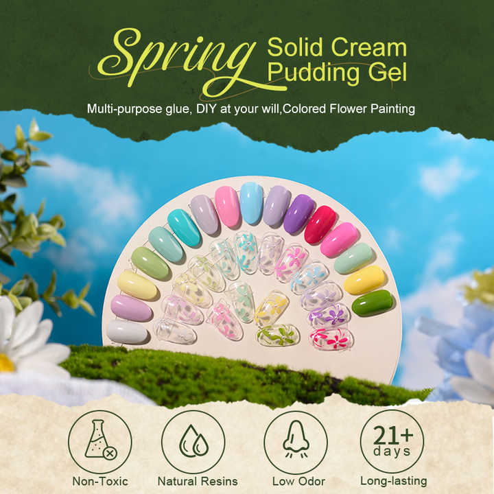R S Nail Best Seller 5g Spring Solid Cream Pudding Gel Jar 16 Colors