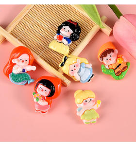 Hengxin ตุ๊กตาเรซินประดับด้วยกิ๊บติดผมสำหรับตกแต่งเคสโทรศัพท์ลายการ์ตูนเจ้าหญิงและเจ้าชายนางเงือก - Product Image 3