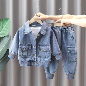2024 nuovo ragazzo vestito da Cowboy alla moda Denim due pezzi per bambini fatti a mano Street Style per <span class=keywords><strong>la</strong></span> primavera e l'autunno per il bambino - Product Image 5