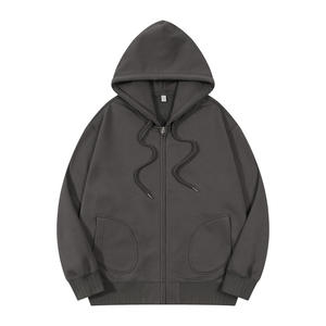 Sweat à capuche zippé en molleton surdimensionné pour homme 350 g/m² Streetwear décontracté Sweat vierge personnalisable pour la saison d'automne - Product Image 2