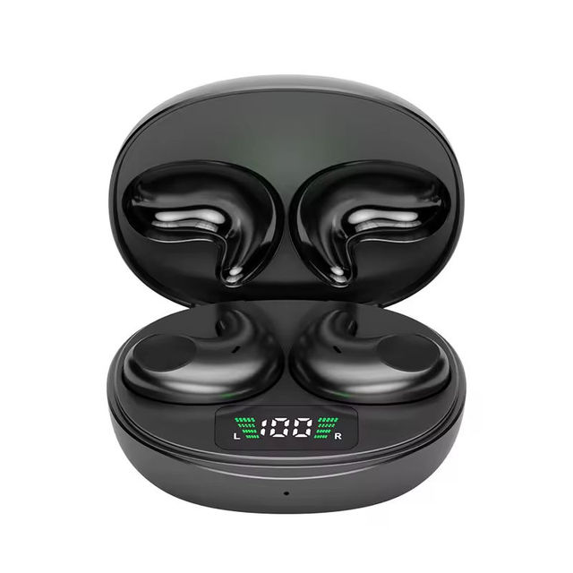 Wireless Earbuds V5.3 BT Ear-clip HiFi Stereo Digital Display IPX-5 Waterproof ANC ENC Noise Cancelling Headphones