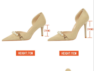 Chaussures à talons pour femme 7CM/11CM, style escarpins européens 2025, sandales à perles - Product Image 6