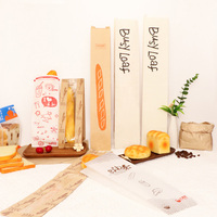 Sacs d'emballage pour boulangerie résistants à la graisse, sacs en papier kraft pour baguettes et pains longs avec fenêtre transparente, impression personnalisée acceptée