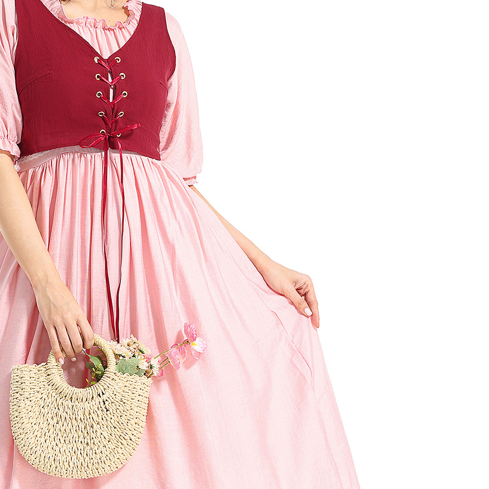 Vintage Pink Mid-Sleeve Halloween Costume Renaissance Victorian Medieval  Dress Fancy Inspired Princess Fairy| Alibaba.com