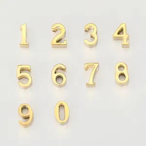 Diy Sieraden Maken Accessoires Rvs 0 Tot 9 Gouden Arabische Nummer Hanger Charms Voor Ketting Armband
