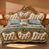 Lit double de style royal européen pour salon, villa et manoir – Le choix privilégié pour la chambre à coucher