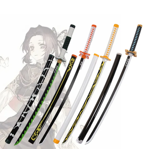 Venta caliente Anime espada Demon Slayer Kaigaku Muichirou Sanemi <span class=keywords><strong>Shinobu</strong></span> seguridad Samurai juguete <span class=keywords><strong>Katana</strong></span> espadas para Cosplay jugando niños - Product Image 2
