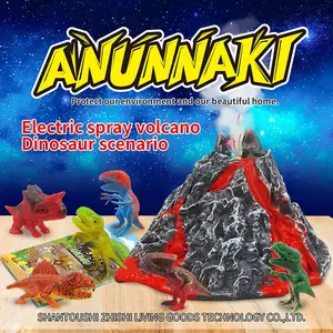 공룡 화산 놀이 장비, 안개 살포 화산 장난감 및 아이를 위한 공룡 세계 장비 선물