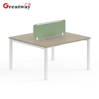 Bureau de travail moderne modulaire extensible 2 places avec structure en acier robuste et cloison d'intimité pour aménagement en open space
