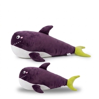 Peluche Requin Violet Mignonne, Coussin Décoratif de Dessin Animé pour l'Accompagnement et la Détente du Sommeil des Enfants, Idée Cadeau