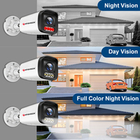 Caméra IP Bullet PoE EaseCam 4K 8MP avec détection IA, fonctions de lumière intelligente double, microphone et zoom numérique 5x, vidéosurveillance en ligne 24h/24 et 7j/7