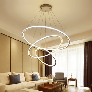 <span class=keywords><strong>Suspension</strong></span> de luxe vintage éclairage petit <span class=keywords><strong>anneau</strong></span> LED plafond linéaire pour salon avec télécommande et hauteur réglable - Product Image 6