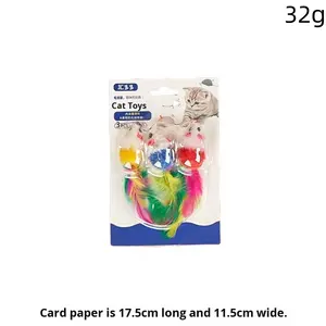 Jouet pour chat en plastique, ensemble de balles avec cloche, avec herbe à chat résistante aux griffes, design de souris réaliste, jouet <span class=keywords><strong>interactif</strong></span> pour animaux de compagnie - Product Image 1