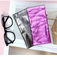 Étui à lunettes en cuir PU avec logo personnalisé, étui à lunettes souple en or et argent, étui à lunettes rectangulaire classique, vente en gros