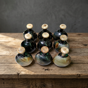 Buffalo Horn <b>Bottles</b> with <b>Cork</b> Carved Angel Design Eco-Friendly Handmade for Storing Water Liquor Drinks & Holiday Decoration - Product Image 2