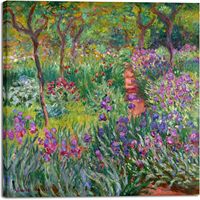 Reproduction de la célèbre peinture à l'huile Impressionniste Le jardin d'iris à Giverny, 1899-1900, de Claude Monet, 100% peinte à la main.