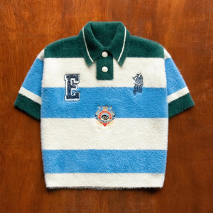 Polo da Uomo in Maglia di Cotone Personalizzata con Design Jacquard a Palme di Cocco, Maniche Corte e Colletto Risvoltato, Ideale per l'Estate - Product Image 2