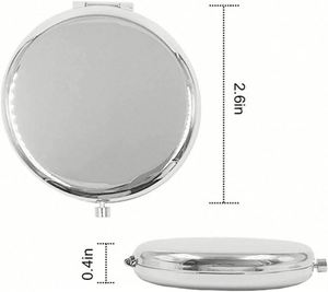 Petit miroir de maquillage compact rond argenté grossissant pour sac à main, idéal pour les voyages - Product Image 3