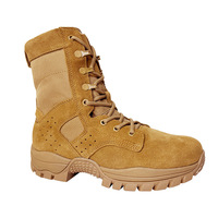 Offre Spéciale nouvelles bottes de combat marron bottes d'entraînement au combat pour hommes désert fermeture éclair imperméable bottes de combat en plein air première couche en cuir