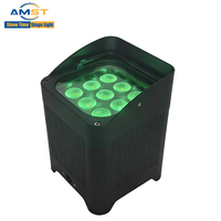 Lampu Par LED Baterai Tahan Air IP65 9x18W RGBWAUV Uplight Nirkabel dengan Remote IR untuk Pesta DJ dan Liburan