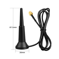 Antena Magnética Vertical Multibanda 433MHz 2.4G 4G 5.8G WiFi LoRa 5dBi con Cable Personalizado y Fijación para Lectura de Medidores y Vehículos No Tripulados