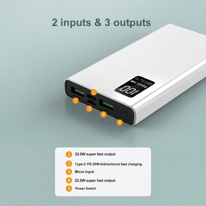 Power Bank Portatile Personalizzato da 20000mAh con Batteria Li-Polymer, Display LED, Doppia Uscita USB e Mini USB, <span class=keywords><strong>Ricarica</strong></span> Rapida per Telefoni Cellulari - Product Image 2