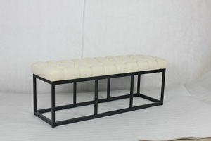 Banc en tissu pelucheux minimaliste moderne TOSEE, structure en acier avec revêtement en poudre, personnalisable pour appartement, chambre, salon, hôtel, villa - Product Image 5