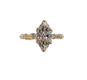 Anillo de Boda Zuanfa Hecho a Medida de Lujo con Diamante Cultivado en Laboratorio de 1 Quilate, Color D, Corte Pera, Oro Blanco de 14K, Certificado IGI, Perforado con Láser - Product Image 1