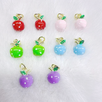 CH-LAP2172 Schattige Emaille Verguld Appel Fruit Charms Kleurrijke Emaille Appelhanger Verguld Mini Koperen Component Groothandel