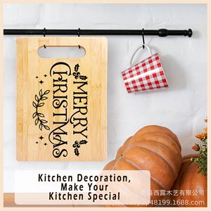เขียงไม้ไผ่ขนาด 11.6 x 17.6 นิ้ว ลายคริสต์มาส สำหรับใช้ในครัว - Product Image 4