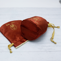 Sacs personnalisés à double couche et à cordon de serrage, pochettes pour vin en satin, personnalisés, pièces