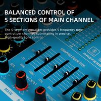 Bekboes MG40S Mixeur portable professionnel mini, mixeur audio de studio en direct, karaoké, mixeur USB, console de mixage sonore DJ de haute qualité