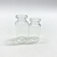 Flacon en verre borosilicate stérile transparent de 10 ml avec bouchon en caoutchouc et capuchon en aluminium, surface gravée à l'acide