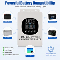 Chargeur de batterie DC-DC 20A 40A avec contrôleur de charge solaire MPPT, écran LCD, courant de charge 10A/20A, 12V/24V, utilisation pour camping-car/voiture