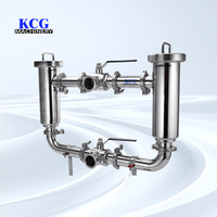 Nouveau filtre sanitaire à double tuyau à angle droit en acier inoxydable 304/316L pour aliments et lait, filtration à haut débit microporeuse 0,1 micron