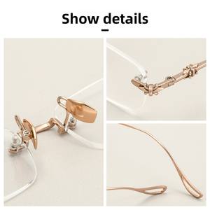 Montura de Gafas Unisex de Titanio Puro, Ligeras, con Forma Geométrica Cuadrada, Modelo <span class=keywords><strong>Kelo</strong></span>* 8808-1 Danyang - Product Image 4