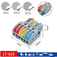 LT4-8 Schnell anschluss klemme 32A 250V Mini Fast Wire Connector 4-in-8 Anschluss dose für Power Fits Drähte 0,5-4mm