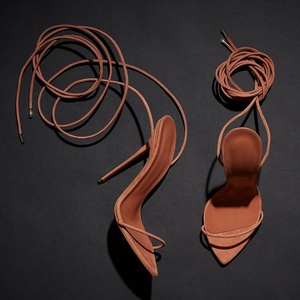 Sandali alla moda a punta aperta da donna tomaia in pelle scamosciata per bambini <span class=keywords><strong>con</strong></span> lacci <span class=keywords><strong>con</strong></span> lacci di classe <span class=keywords><strong>con</strong></span> tacchi stringati da donna - Product Image 1