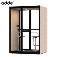 Cabine de bureau acoustique moderne modulaire en bois avec porte vitrée, cabine de bureau acoustique en bois