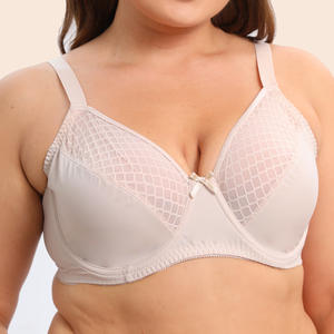 Soutien-gorge en <span class=keywords><strong>maille</strong></span> à carreaux ultra-mince 34-48CDEF Sous-vêtements pour filles Grande poitrine Petit - Product Image 2