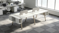 Poste de travail de bureau commercial pour 2, 4 ou 6 personnes avec armoire de rangement, bureau modulaire pour personnel, mobilier de bureau pour espace ouvert