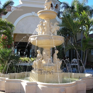 Trevi phong cách Châu Âu lớn đá tự nhiên đá cẩm thạch đài phun nước với người phụ nữ ngồi bức tượng phụ nữ xung quanh cho biệt thự vườn ngoài trời - Product Image 4