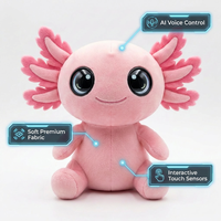 Peluche Interactivo de Axolotl Rosa con ChatGPT, Ojos Brillantes que Reaccionan al Estado de Ánimo, Búsqueda de Datos en la Nube, Etiqueta Privada, Personalización Aceptable