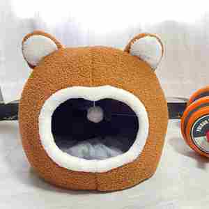 Luxury Semi-enclosed Fashion Cartoon Warm Eco-Friendly <b>Bed</b> for Pets Teddy Fleece Crystal Cotton XL Size All Seasons Use Cats - Product Image 2