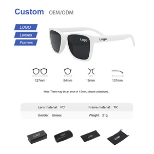 Factory Free Sample China Manufacturer Cheap Classic PC Frame Full Rim Square UV400 Custom Logo Unisex Sunglasses - Product Image 2