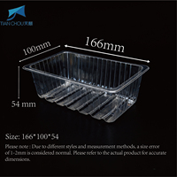 Plateau à gâteaux jetable rectangulaire en plastique transparent PET pour boîtes d'emballage de biscuits et de biscuits Plateaux en plastique transparent