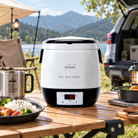 Cuiseur à riz électrique portable pour voiture, extérieur, 220V, 1,5L, avec minuterie numérique et fonction maintien au chaud pour le camping