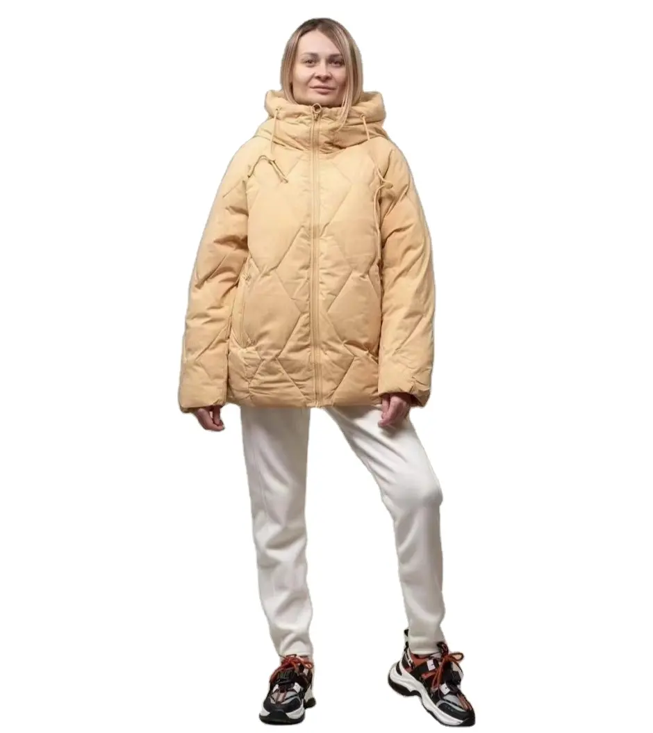 2024 mode belle veste à capuche d'hiver froid personnalisée manteau court en coton imperméable