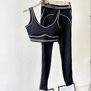 Женский спортивный фитнес комплект из 2 предметов для йоги, Высокоэластичный дышащий бюстгальтер и леггинсы, удобная спортивная одежда - Product Image 6